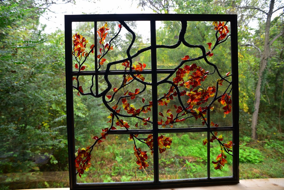 Contemporary Stained Glass Tree New Mexico Cain Architectural Art Glass
