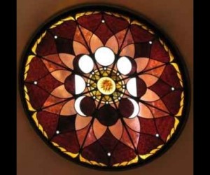 Leaded Stained Glass Lunar Cycle Window ©Cain Art Glass 2016, All Rights Reserved