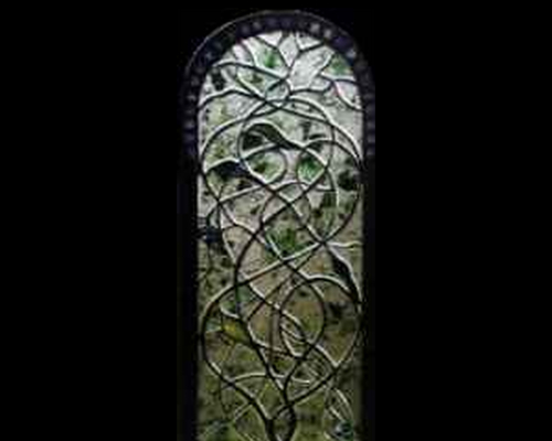 Sculpted Vine Stained Glass Window ©Cain Art Glass 2016, All Rights Reserved